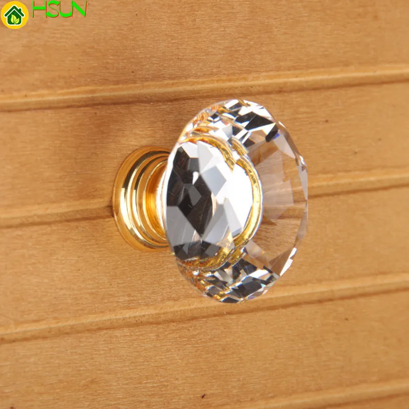 Furniture Hardware Gold - Kristallen gouden kastknoppen, handgrepen, glazen dressoirhandgrepen,