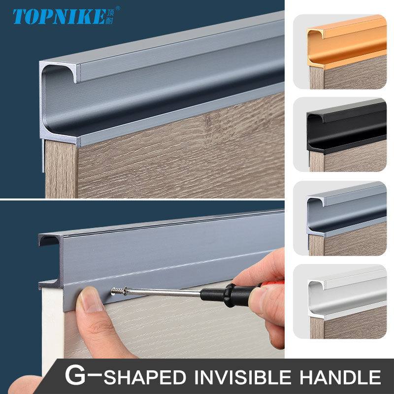 Furniture Hardware Restoration - Vingergrepen G-vormige groefvrije verborgen aluminium profiel
