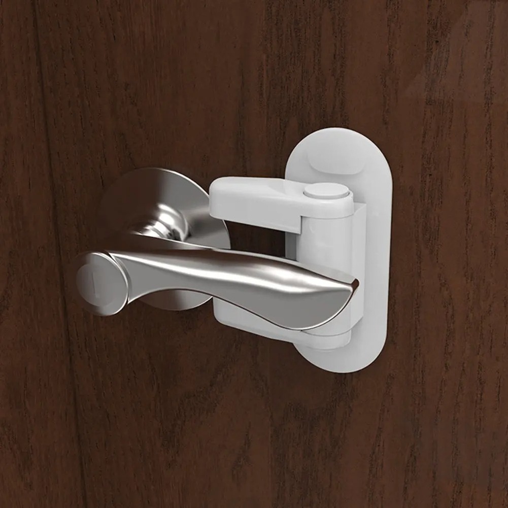 Universal Furniture Hardware - Universeel deurhendelslot, kinderveiligheid anti-rotatie deurslot, zelfklevende