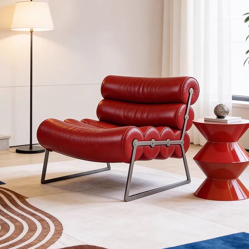 Furniture Hardware Stores - Italiaanse minimalistische rolstoel, bordeauxrode bank, enkele
