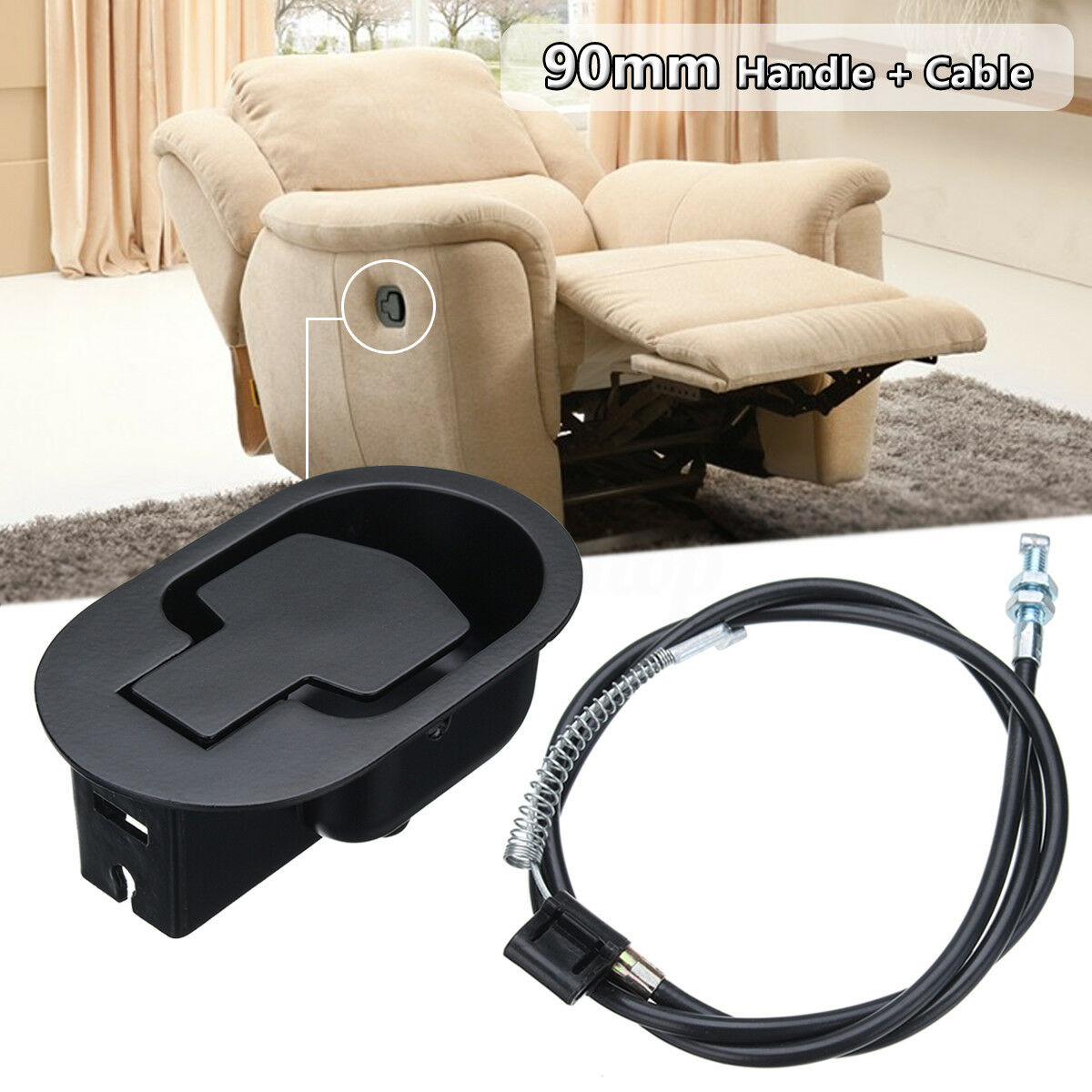 Furniture Hardware Restoration - Ontgrendelingshendel voor fauteuil met kabel Universele
