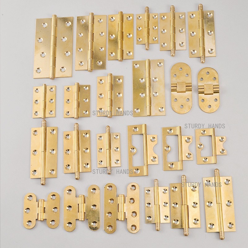 Furniture Hardware Gold - 10 stuks messing scharnieren, gouden scharnieren