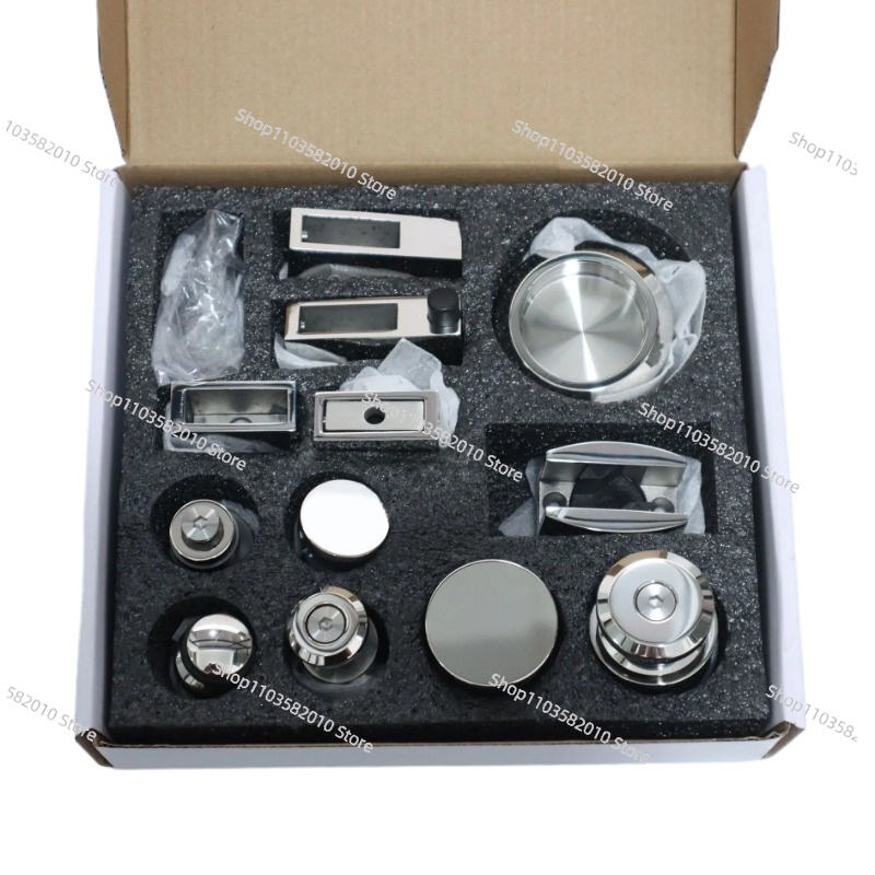 Furniture Hardware Fittings - RVS douchedeur-schuifdeursysteem, badkameraccessoires met rol- en