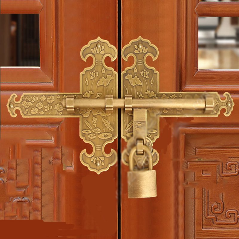 Furniture Hardware Fittings - Chinese vintage massief messing deurbout houten