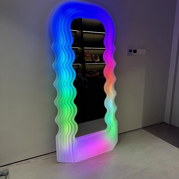Furniture Hardware Stores - Volledige lichaamsspiegel met verlichting, modern design,