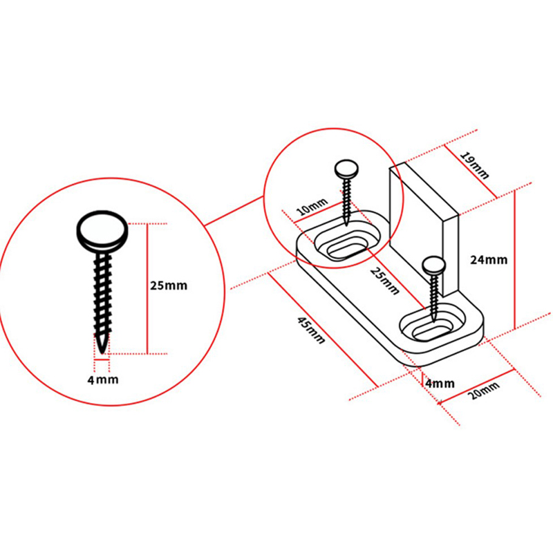 Furniture Hardware Accessories - 2-delige schuifvloergeleider, verstelbare rol voor de