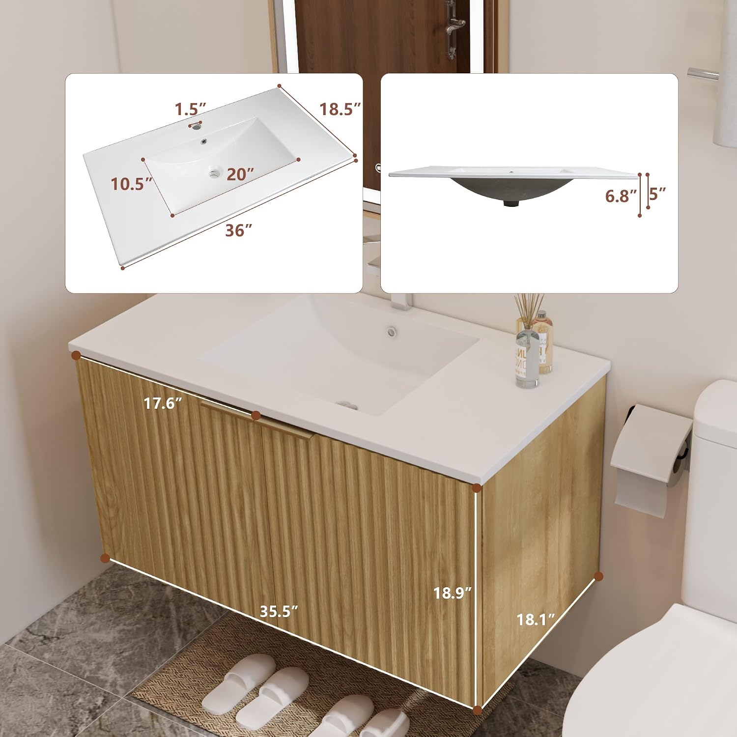 Moderne zwevende badkamermeube - Furniture Hardware Fittings recensie en prijs